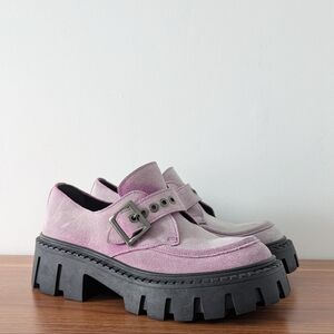 Steve Madden Chunky Ombre Purple Suede Platform Lug Sole Shoes Size 9